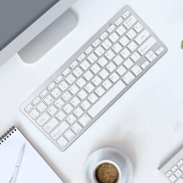 Alt view image 3 of 5 - Diyeeni Bilingual Keyboard Portable Thin for German French Spanish Italian Keyboard, Bluetooth Keyboard Compatible with iOS, Android, Windows, OS (Spanish QWETZ Layout)