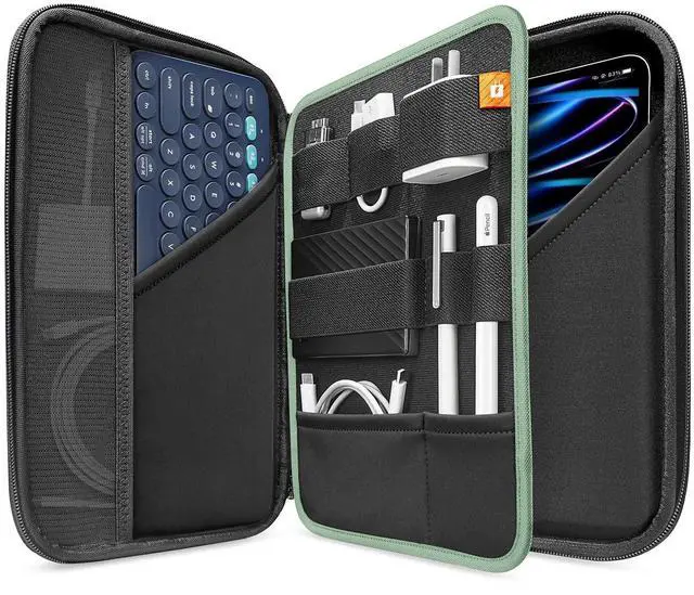 Alt view image 2 of 5 - tomtoc Portfolio Case for 11 Inch iPad Pro M4, M2&M1 & iPad Air M3&M2, 2025 iPad A16, 10.9-in iPad Air 5 & iPad 10, Carrying Storage Sleeve Bag with Accessories Compartment