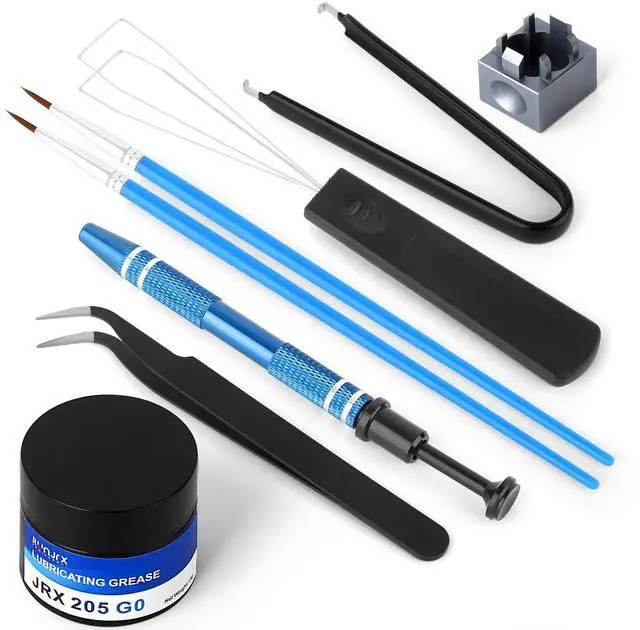 Alt view image 2 of 5 - YIMAGUJRX Keyboard Lube Kit and Switch Lube with Switch Opener for Custom Keyboard,Colorful 10 Pcs Keyboard Fidget Toy, Keyboard Fidget Keychain,Keyboard Button Clicker, Finger Clicker Toys