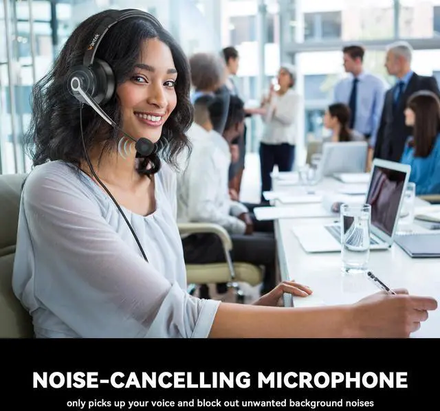 Alt view image 2 of 5 - Wantek USB & 3.5mm Headset with Mic for PC/Laptop,Wired Headset with Noise-Cancelling Microphone & Audio Controls Perfect for Home Office Online Class Skype Zoom Call Center Webinar,All Day Comfort