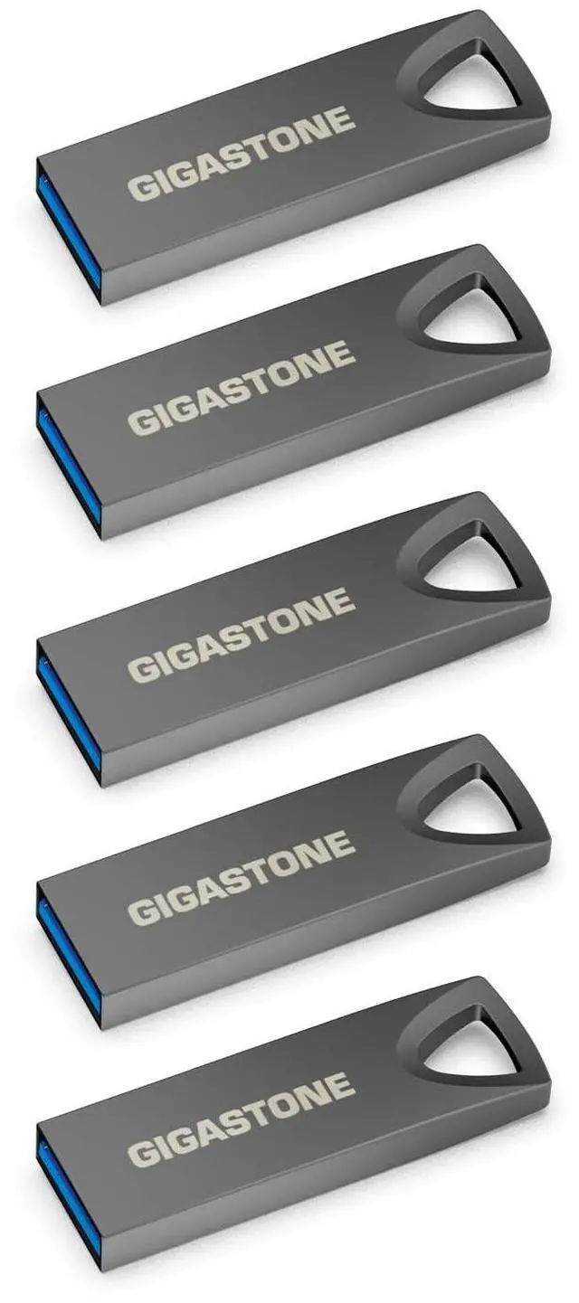 Main image of GIGASTONE 64GB Slim Fit Flash Drive (5 Pack) Z70 USB 3.2 Gen 1, 120MB/s Ultra Fast, Nickel Metal Design, Data Storage, Backup for PC/Mac/TV/Car Audio, USB 2.0/3.0/3.1 Compatible