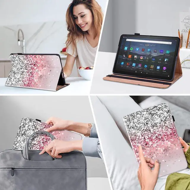 Alt view image 5 of 5 - Case for Amazon Kindle Fire Max 11 Case (13th Generation, 2023 Release) 11" - PU Leather Flip Case with Elastic Band & Card Slots/Holder, Multi-Angle Viiewing Stand Tablet Cover, Gradation