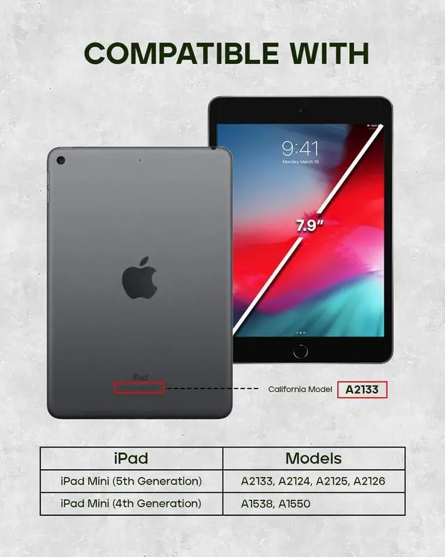 Alt view image 2 of 5 - Porter Riley - Leather Case for iPad Mini 5 & iPad Mini 4 (7.9"). Premium Genuine Leather Stand/Cover/Flip Case (Tan)