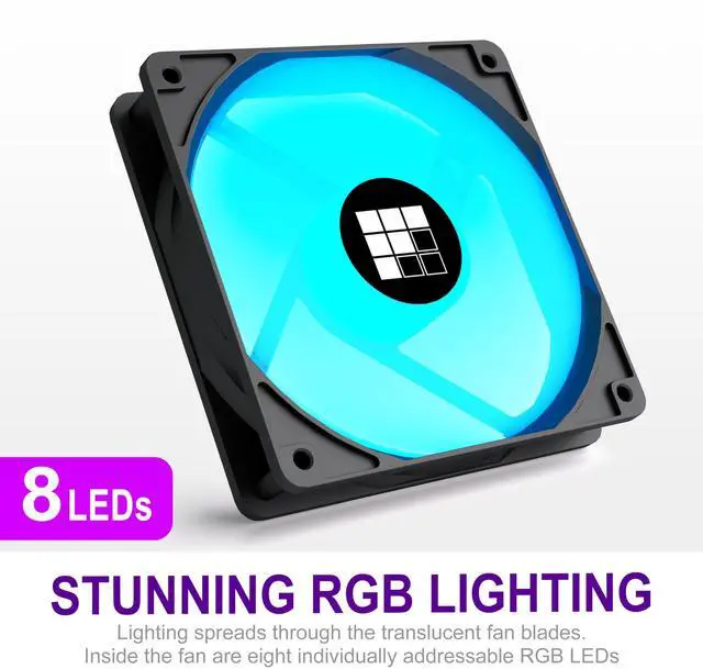 Alt view image 3 of 3 - FOIFKIN 120mm PWM ARGB PC Case Fan (Black, Forward 3 Pack)