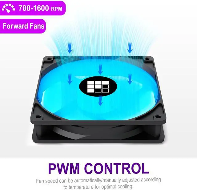 Alt view image 2 of 3 - FOIFKIN 120mm PWM ARGB PC Case Fan (Black, Forward 3 Pack)