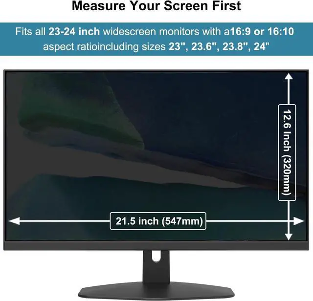 Alt view image 2 of 5 - Hanging Computer Privacy Screen Protector Shield Compatible for 23/24 Inch Widescreen Desktop Monitor -Anti Glare & Blue Light Filter-Hanging Design for Easy On/Off
