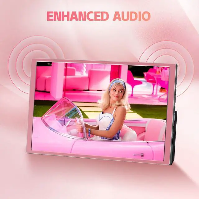 Alt view image 3 of 5 - G-STORY 10.1" Digital Picture Frame Portable Monitor for iPhone,3 Hour Built-in Battery, Lightweight one Cable Transform to Large Screen Streaming,Large Digital Photo Frame 1280 * 800(Pink)