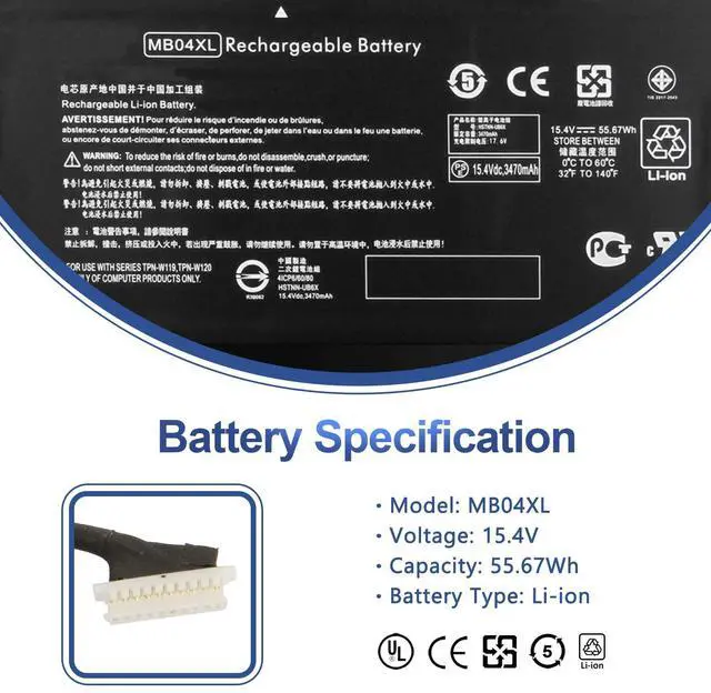 Alt view image 2 of 5 - MB04XL Laptop Battery for HP Envy X360 Convertible M6-AQ000 M6-AQ105DX M6-AQ103DX M6-AQ003DX M6-AQ105DX M6-AR004DX 15-AQ 15-AQ005NA AQ101NG AQ015NR AQ273CL AQ173CL 15t-AQ200 844204-850 843538-541