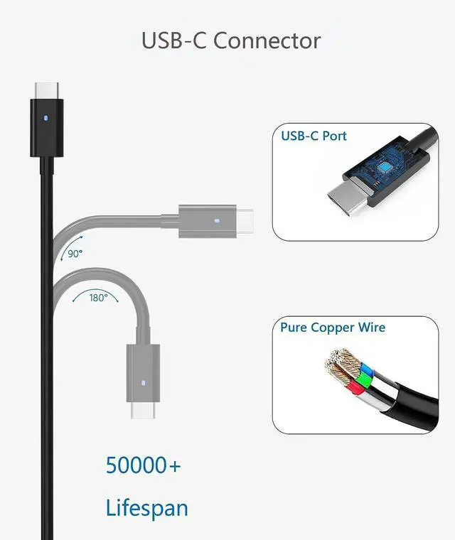 Alt view image 2 of 5 - 130W 100W USB-C Charger for Dell XPS 15 16 9640 9530 P91F004 P91F005 P129F001 Laptop Power supply Adapter Cord