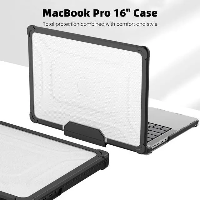 Alt view image 5 of 5 - DTangLsm Compatible for MacBook Pro 16 inch Case 2024 2023-2021 M4 M3 M2 M1 Pro/Max A3403 A3186 A2991 A2780 A2485 Heavy Duty Rugged Shockproof Hard Shell Case with TPU Bumper&Keyboard Cover, Black