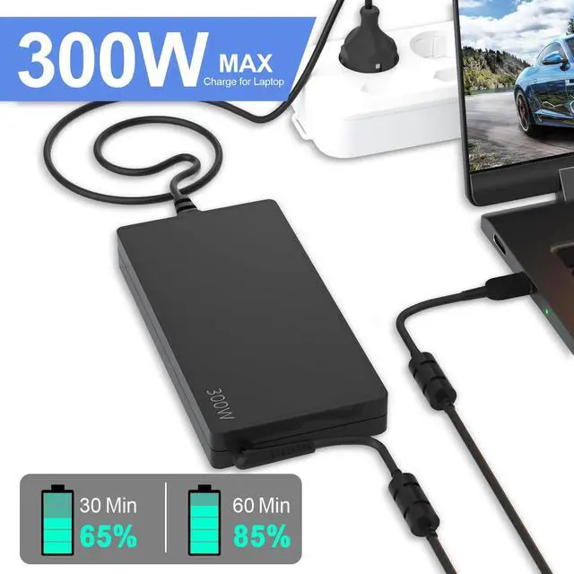 Alt view image 2 of 5 - 300W Universal Laptop Charger, Replacement for Lenovo Laptop Charger, Fast Charger Cord
