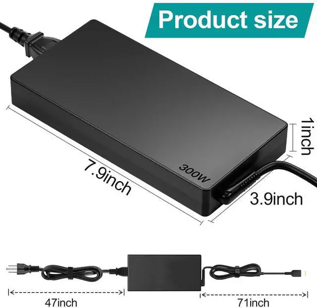 Alt view image 3 of 5 - 300W Universal Laptop Charger, Replacement for Lenovo Laptop Charger, Fast Charger Cord
