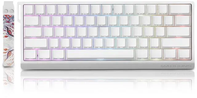 Main image of ZMX MADLIONS MAD 60 HE Rapid Trigger Gaming Keyboard,60% Magnetic Switch Hall Effect Adjustable Actuation Hyper-Fast Custom RGB Wired Mechanical Keyboard with Side Printed PBT Keycaps (White)
