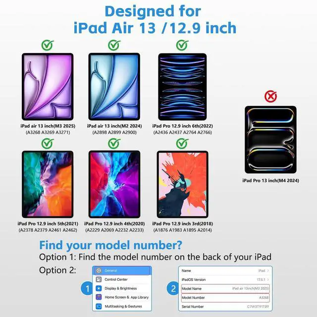 Alt view image 2 of 5 - FUWANG Touch Keyboard Case for iPad Air 13 inch (M3 2025/M2 2024)and iPad Pro 12.9 6th 5th 4th 3rd Gen, 360° Rotate 7 Colors Backlit for iPad Air 13 inch Case Keyboard with Multi-Touch Trackpad, Black