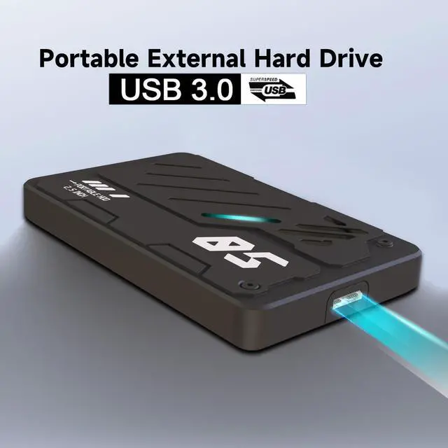 Alt view image 3 of 5 - Tianken Ultra Slim Portable External Hard Drive USB 3.0 HDD Storage for PC, Laptop, Mac, Xbox one, PS4, PS5 (750GB)