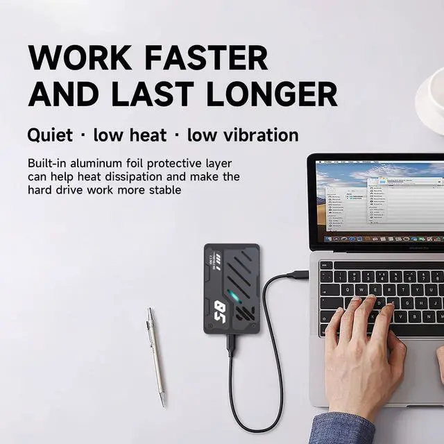 Alt view image 5 of 5 - Tianken Ultra Slim Portable External Hard Drive USB 3.0 HDD Storage for PC, Laptop, Mac, Xbox one, PS4, PS5 (750GB)