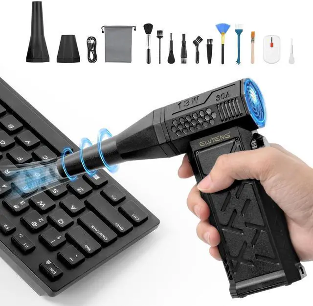 Alt view image 2 of 5 - ELUTENG Electric Air Duster 130,000RPM 4000mAh Rechargeable Cordless Air Blower for Keyboard & Electronic Devices Cleaning, ELT COMPRESSED AIR DUSTER 130000RPM
