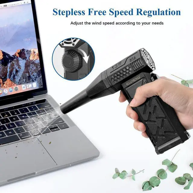 Alt view image 4 of 5 - ELUTENG Electric Air Duster 130,000RPM 4000mAh Rechargeable Cordless Air Blower for Keyboard & Electronic Devices Cleaning, ELT COMPRESSED AIR DUSTER 130000RPM