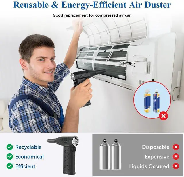 Alt view image 5 of 5 - ELUTENG Electric Air Duster 130,000RPM 4000mAh Rechargeable Cordless Air Blower for Keyboard & Electronic Devices Cleaning, ELT COMPRESSED AIR DUSTER 130000RPM