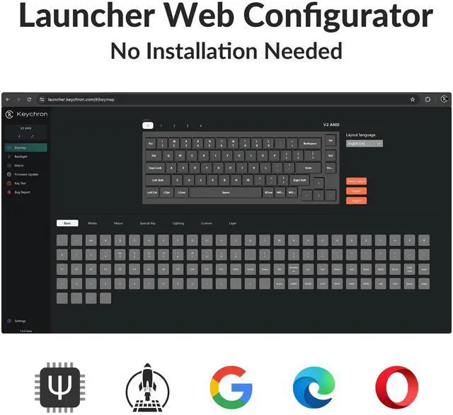 Alt view image 3 of 5 - Keychron V2 Wired Custom Mechanical Keyboard, 65% Layout QMK/VIA Programmable Macro with Hot-swappable K Pro Brown Switch Compatible with Mac Windows Linux (Carbon Black - Non-Transparent)