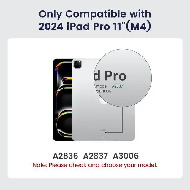 Alt view image 2 of 5 - PITAKA for iPad Pro 11 Inch Case 2024, Compatible with iPad Pro m4, Portrait/Landscape Magnetic Case with Pencil Holder, 4 Standing Angles and - Blue