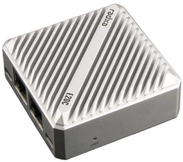 Alt view image 3 of 5 - Radxa E20C Mini PC, RK3528A 4-Core CPU, Dual Gigabit Ethernet, CNC Aluminum Case, 4K Support (Radxa E20C 1GB 8GB Moolight Silver)