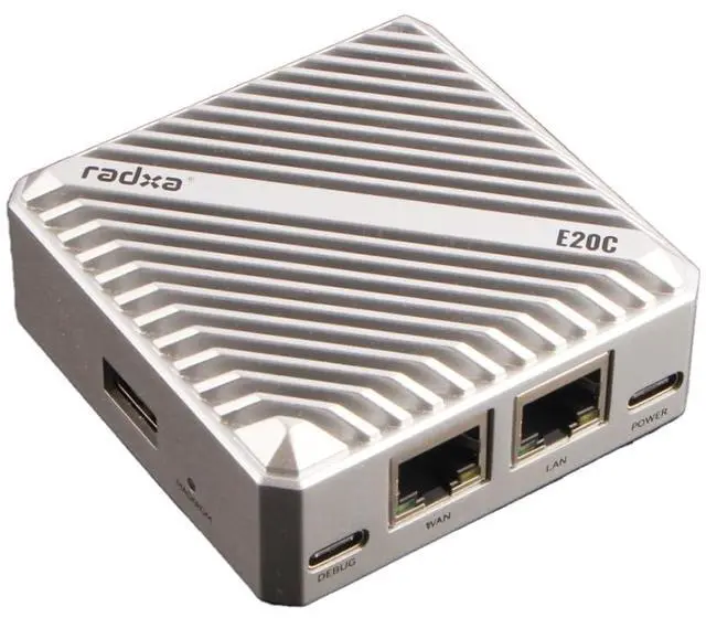 Alt view image 4 of 5 - Radxa E20C Mini PC, RK3528A 4-Core CPU, Dual Gigabit Ethernet, CNC Aluminum Case, 4K Support (Radxa E20C 1GB 8GB Moolight Silver)