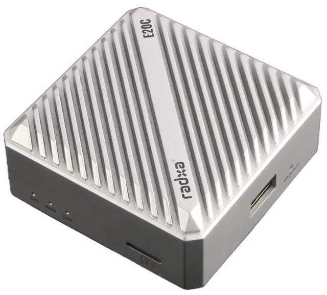 Alt view image 2 of 5 - Radxa E20C Mini PC, RK3528A 4-Core CPU, Dual Gigabit Ethernet, CNC Aluminum Case, 4K Support (Radxa E20C 1GB 8GB Moolight Silver)