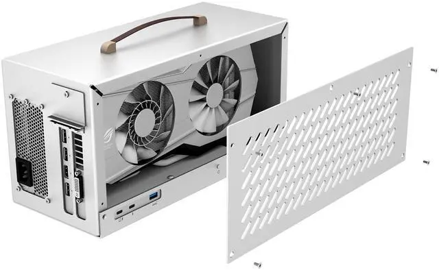 Alt view image 2 of 5 - Compact eGPU Enclosure Compatible with Thunderbolt 3/4 USB4 40Gbps External GPU Dock Station with 600W PSU, Full Aluminum Chassis, NVIDIA/AMD PCIe Support, PD 85W Charging Support, Daisy Chain