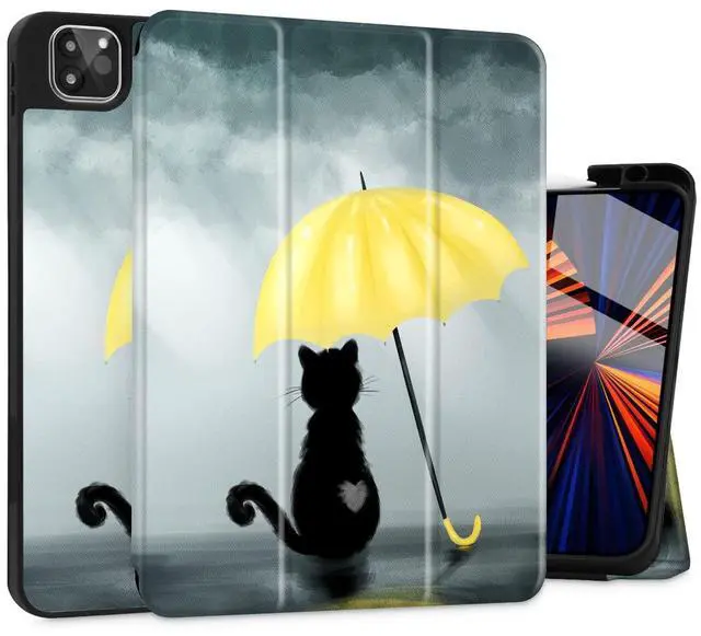 Main image of Tuiklol for iPad Pro 13 inch 2025 2024 Release M5/M4 Chip - Built in Pencil Holder Ultra Retina Slim Protective Stand Back Cover with Smart Trifold Stand Auto Wake/Sleep, Black Cat