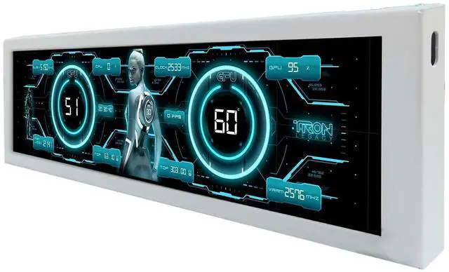 Main image of VSDISPLAY 8.8 Inch Computer LCD Monitor with Theme Editor 480x1920 IPS PC Case Internal Secondary Screen for Monitoring Speed Temperature CPU GPU RAM Data,White