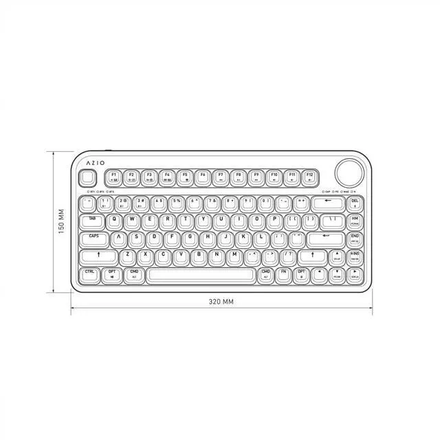 Alt view image 5 of 5 - Azio IZO Wireless BT5/USB PC & Mac Mechanical Keyboard, White Blossom