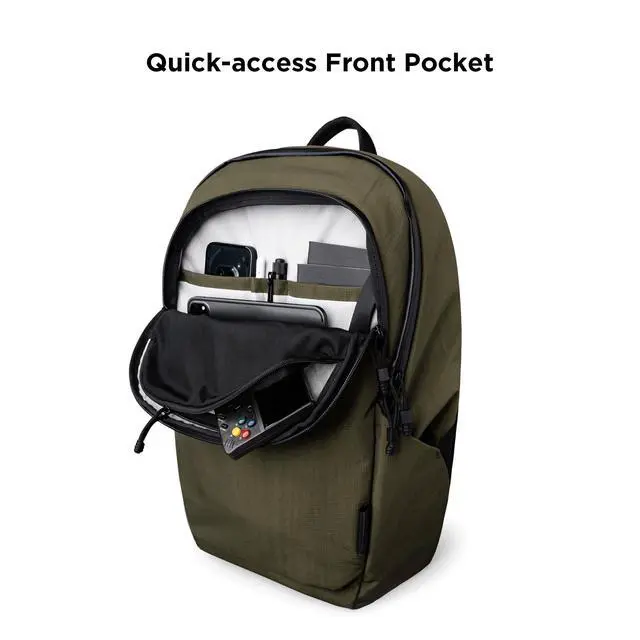 Alt view image 4 of 5 - ALPAKA Bravo Backpack 23L - Laptop Backpack Fits 16 Inch Computers, Water Bottle Holders, Fleece Lined Protection, Business Commuter Bag, Weatherproof Green Axoflux Material