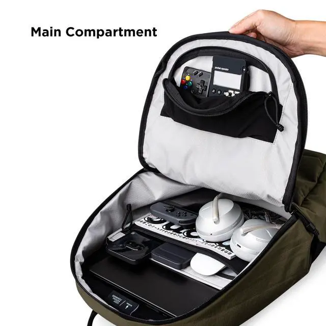 Alt view image 5 of 5 - ALPAKA Bravo Backpack 23L - Laptop Backpack Fits 16 Inch Computers, Water Bottle Holders, Fleece Lined Protection, Business Commuter Bag, Weatherproof Green Axoflux Material