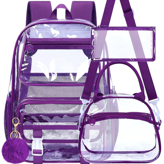 Clear Heavy Duty Transparent Backpack - PVC See-Through School Security Bookbag For Adults (Unisex)