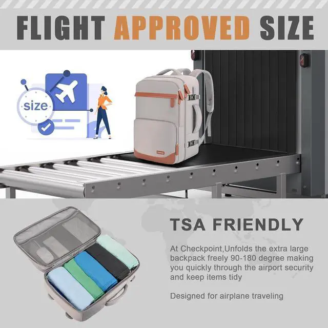 Alt view image 5 of 5 - Velaybor 50L Travel Backpack with USB Charging Port, Water-Resistant Carry On Backpack for Men Women, Business Laptop Backpack for Trips & Commutes, Fits 18 Inch Laptop