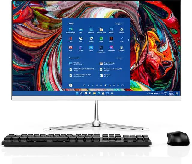 Main image of JUSTTHINK 23.8 inch 2024 All in One Desktop PC, Windows 11, WiFi 6, FHD Display, 16GB RAM, 512GB SSD, N5095 Processor, Bluetooth, Webcam, Mouse and Keyboard (16+512)