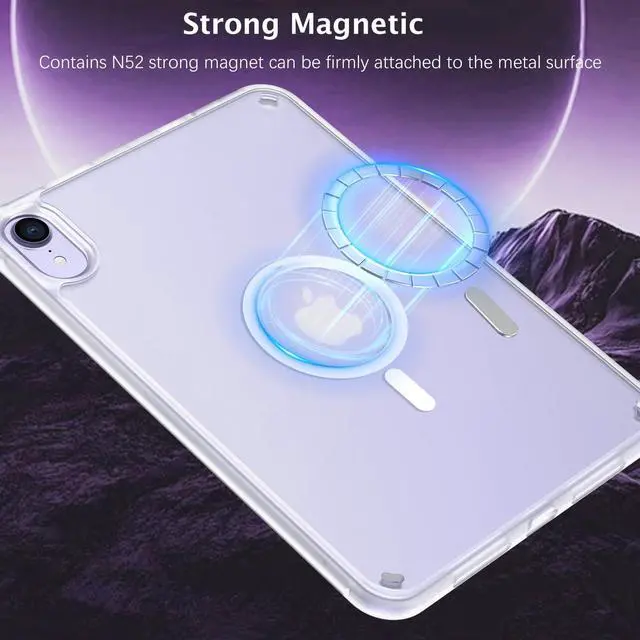 Alt view image 2 of 5 - Telaso for iPad mini 7 A17 Pro 2024/iPad Mini 6 2021 8.3 Inch iPad mini 7th/6th Gen Magnetic Case, Translucent Matte Back Soft TPU Bumper Protective Case for iPad mini 7/Mini 6, Frosted Clear