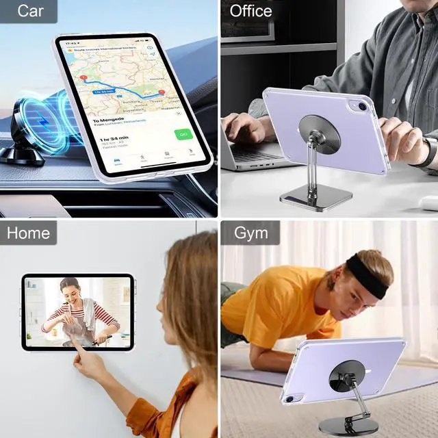 Alt view image 3 of 5 - Telaso for iPad mini 7 A17 Pro 2024/iPad Mini 6 2021 8.3 Inch iPad mini 7th/6th Gen Magnetic Case, Translucent Matte Back Soft TPU Bumper Protective Case for iPad mini 7/Mini 6, Frosted Clear