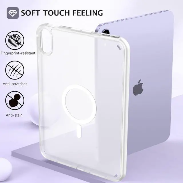Alt view image 5 of 5 - Telaso for iPad mini 7 A17 Pro 2024/iPad Mini 6 2021 8.3 Inch iPad mini 7th/6th Gen Magnetic Case, Translucent Matte Back Soft TPU Bumper Protective Case for iPad mini 7/Mini 6, Frosted Clear