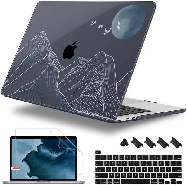 Main image of Lepeoac Case for MacBook Pro 13 inch with/Without Touch Bar (2016-2022, M2 A2338 M1 A2289 A2251 A2159 A1989 A1706 A1708), Hard Shell + Keyboard Cover + Dust Plug Abstract Mountain
