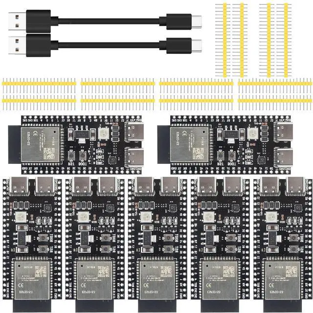 Main image of hiBCTR 6pcs esp32 devkit s3 Development Board with WiFi bt Module - esp32-s3-wroom-1 n16r8 mcu, 44pin 8m psram & Type-c Cable for iot Projects