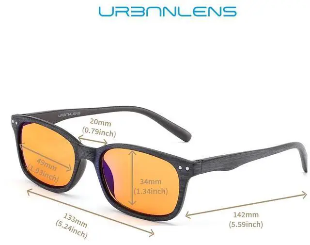 Alt view image 5 of 5 - UrbanLens Blue Light Blocking Reading Glasses - For Better Sleep, Reduce Eye Strain for Women + Men, With Wooden Finishes (Black, 1.25, x)