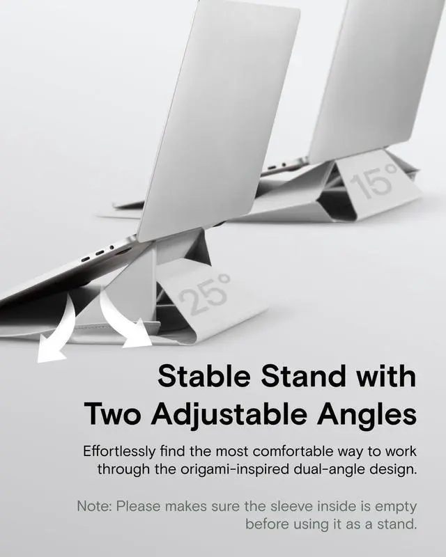 Alt view image 4 of 5 - MOFT Laptop Carry Sleeve, 2-in-1 Laptop Bag & Stand for 13" MacBook Air/Pro & Dell/HP/Lenovo/Asus, Stylish Slim Computer Sleeve Bag with Expandable Storage for Computer Accessories, Misty Cove