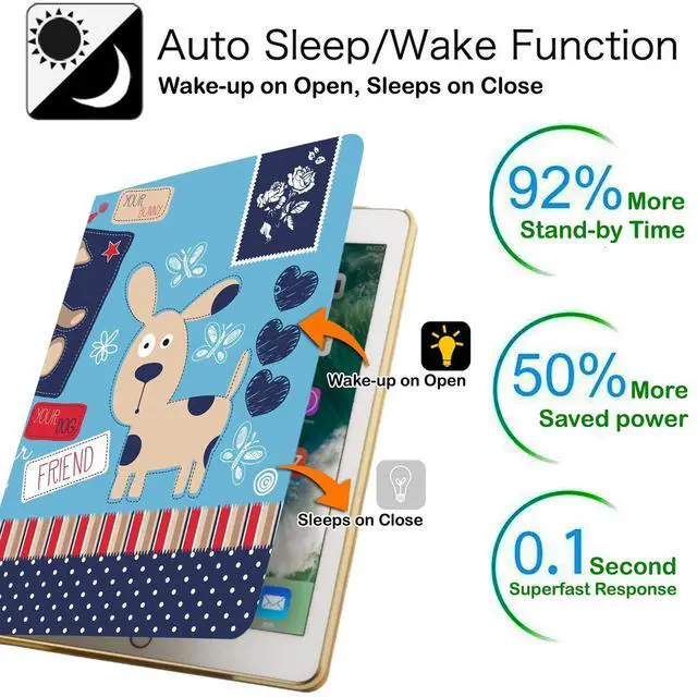 Alt view image 3 of 5 - DuraSafe Cases for iPad Mini 7.9 Inch 3rd 2nd 1st Gen [ Mini 3 Mini 2 Mini 1 ] A1599 A1489 A1432 A1599 A1489 A1432 MGYE2LL/A MGNR2LL/A Printed Smart PU Leather Flip Folio Book Cover - Puppy Friend