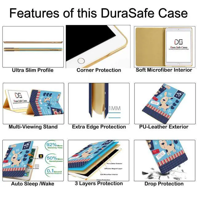 Alt view image 4 of 5 - DuraSafe Cases for iPad Mini 7.9 Inch 3rd 2nd 1st Gen [ Mini 3 Mini 2 Mini 1 ] A1599 A1489 A1432 A1599 A1489 A1432 MGYE2LL/A MGNR2LL/A Printed Smart PU Leather Flip Folio Book Cover - Puppy Friend