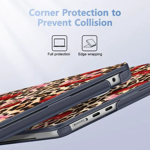 Alt view image 3 of 5 - May Chen for M4 MacBook Air 13.6 Inch Case 2025-2022 Release Models: A3240 A3113 M3 A2681 M2, Plastic Hard Shell Case for MacBook Air 13.6" with Retina Display Fits Touch ID, Cherry and Cheetah