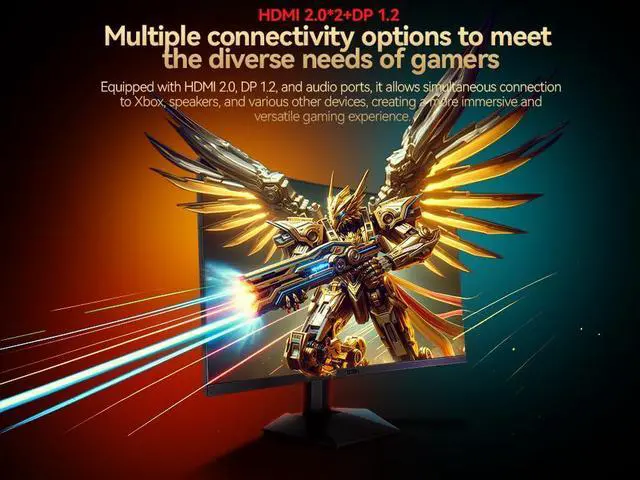 Alt view image 2 of 5 - GTek 280Hz Gaming Monitor, 27 Inch Frameless Display Full HD 1920 x 1080P, Curved 1500R, VA 1ms MPRT, FreeSync, DisplayPort/HDMI, 90% DCI-P3 - F2740C