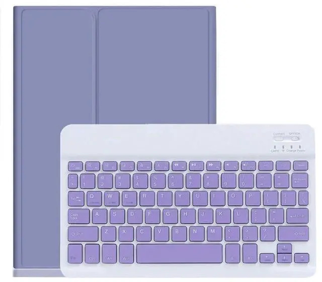 Alt view image 5 of 5 - Color Keyboard for Samsung Galaxy Tab A8 10.5 inch 2022 (SM-X200/X205/X207) Keyboard Case Cute Detachable Removable Wireless Bluetooth Keyboard Cover (Purple)