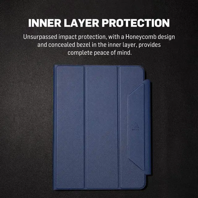 Alt view image 3 of 5 - Adonit Trifold Case Compatible with iPad Pro 11 Inch 2021(Blue), Magnetic Stand Case with Clasp, Auto Sleep and Wake, Pencil 2 Wireless Charging, Stylus Pens Holder